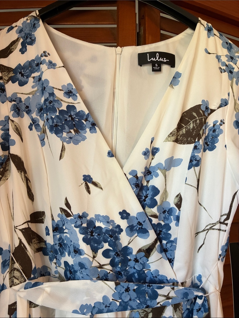 Lulus French Countryside White Floral Print High-low Dress Blue - Size S - Picture 5 of 7